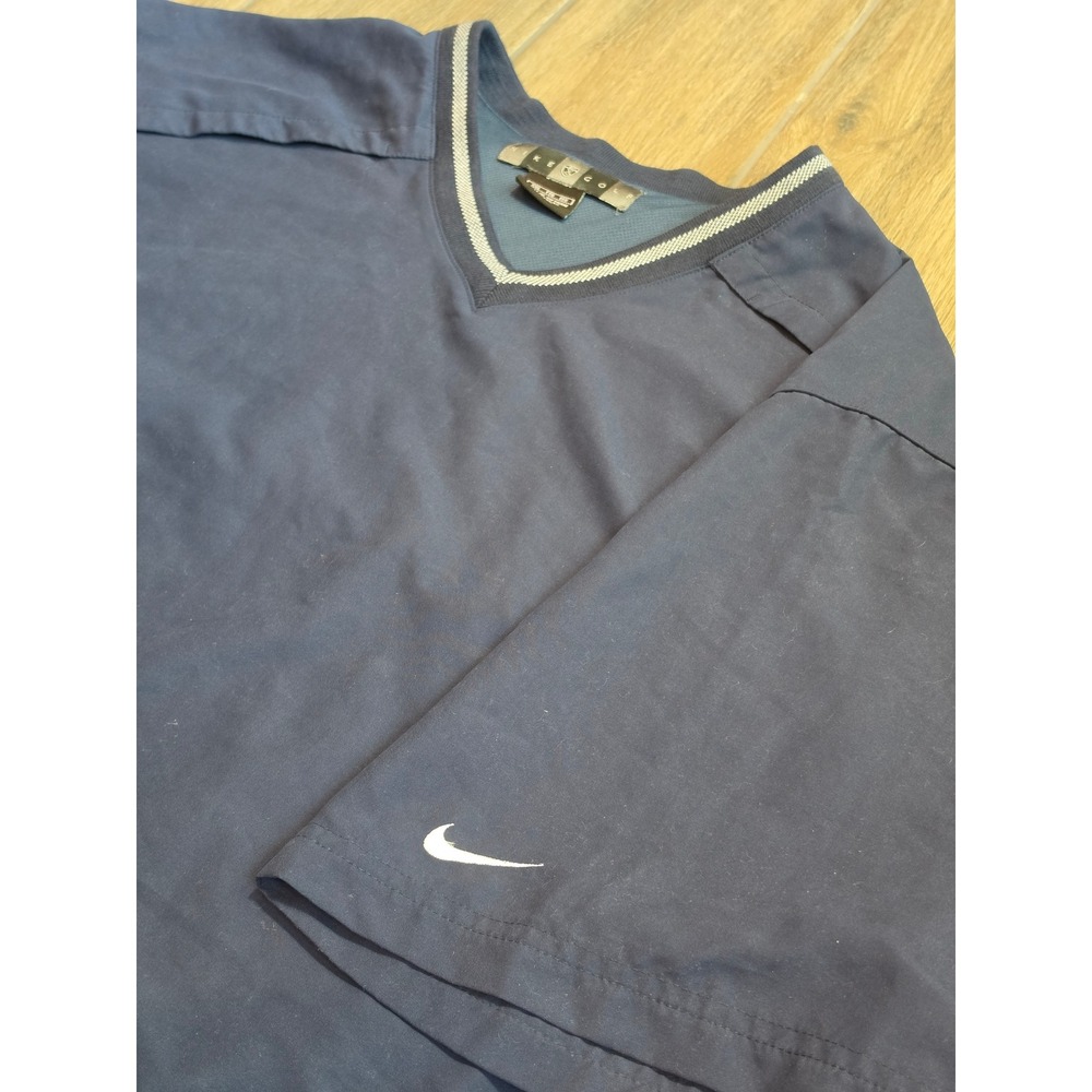 Vintage Nike Golf Windshirt Mens XXL Navy Blue Short Sleeve V-Neck Pullover